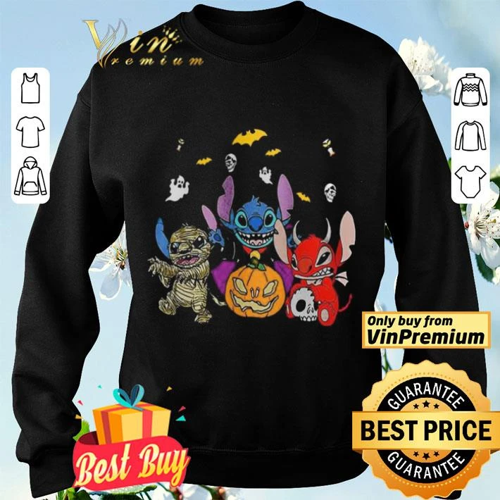 Halloween stitch bat and pumpkin shirt
