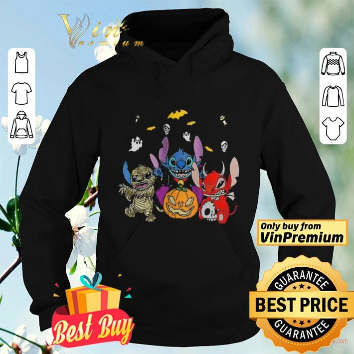 Halloween stitch bat and pumpkin shirt
