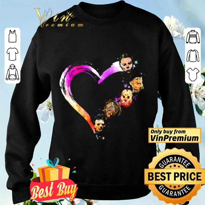 Halloween horror characters heart shirt