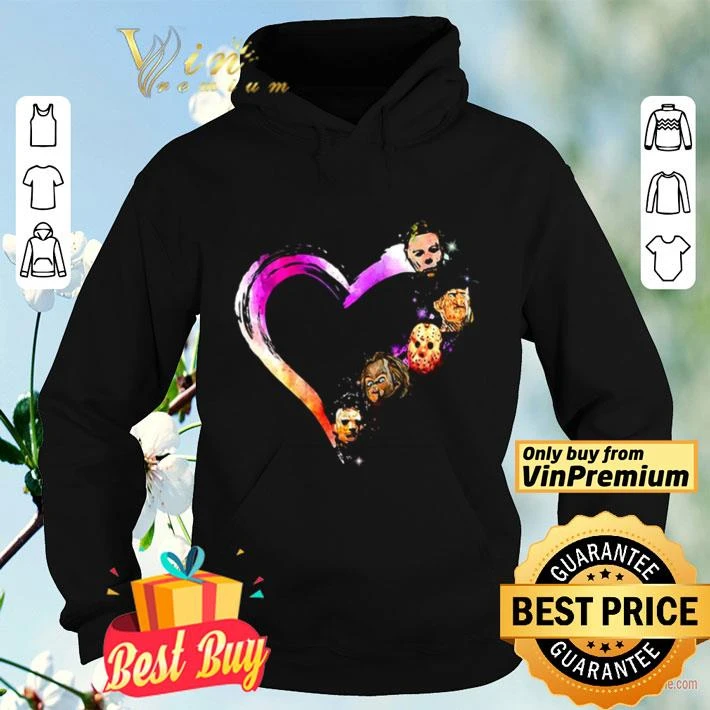 Halloween horror characters heart shirt